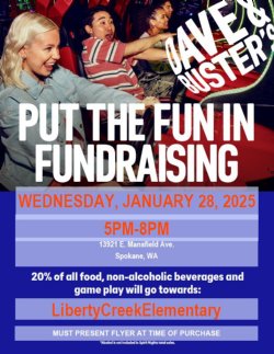 Dave and Buster's Fundraiser Flyer